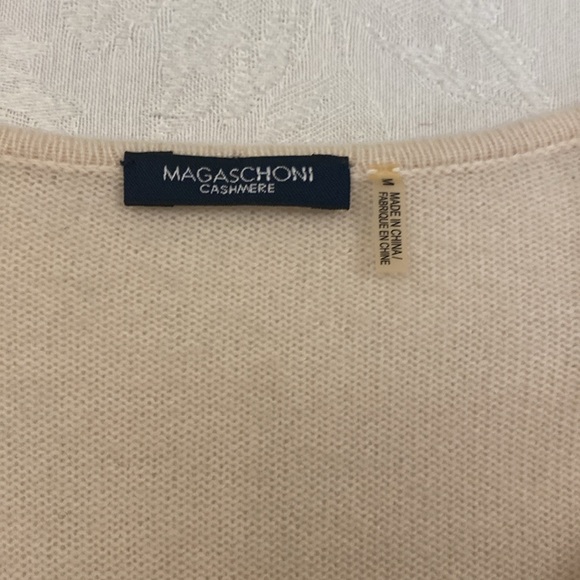 MAGASCHONI %100 cashmere Women's Casual Open Front Ruffle Cardigan Size M - Picture 7 of 8